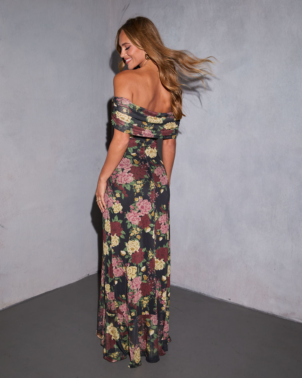 Softest Yes Printed Off The Shoulder Maxi Dress