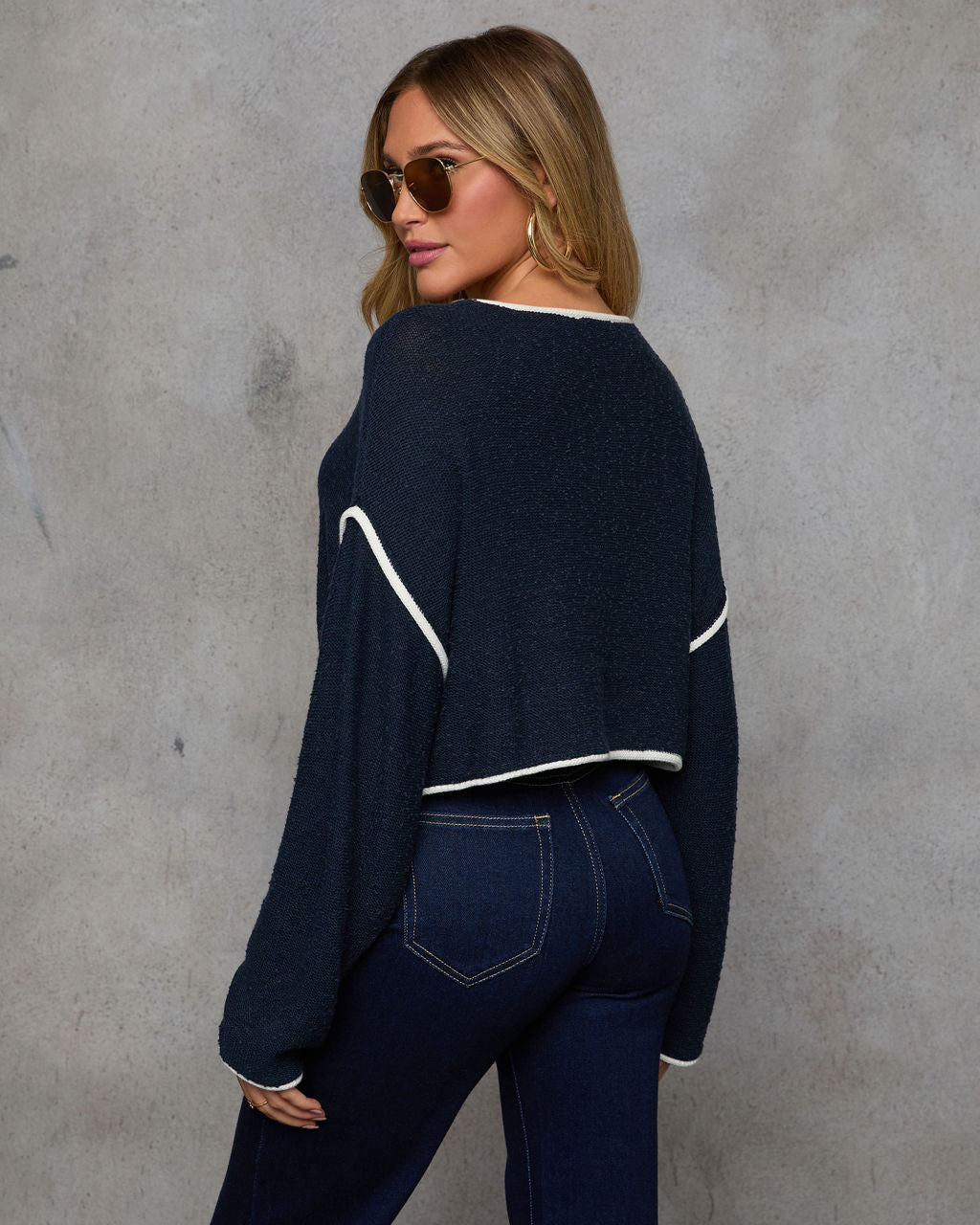 Lorian Contrast Seams Sweater
