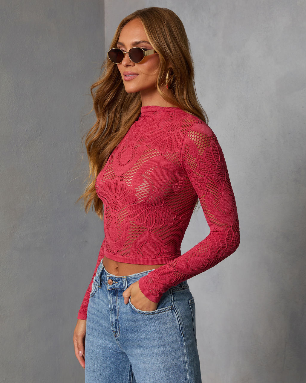 Slay Mode Abstract Open Knit Top