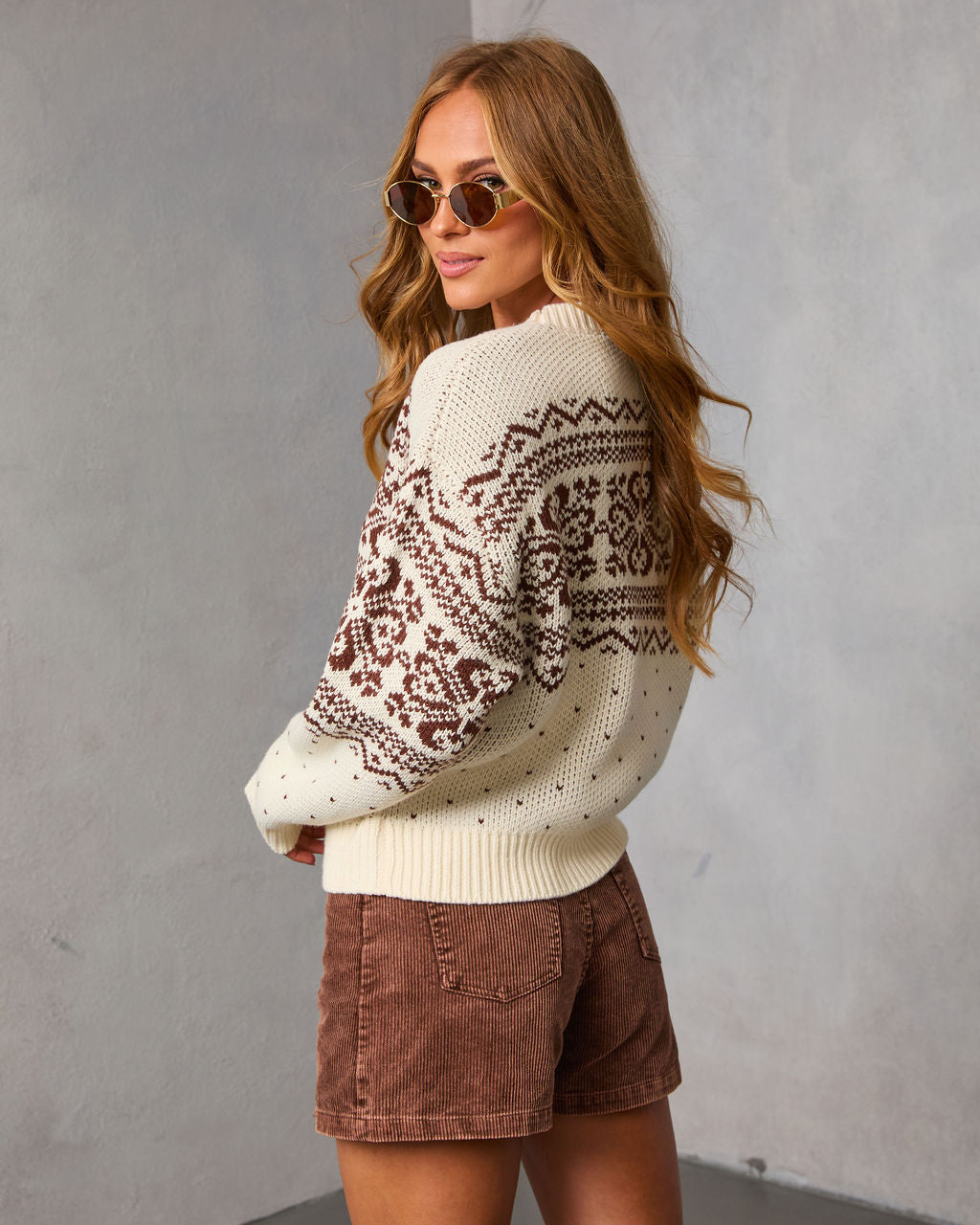 Naelle Fair Isle Print Sweater