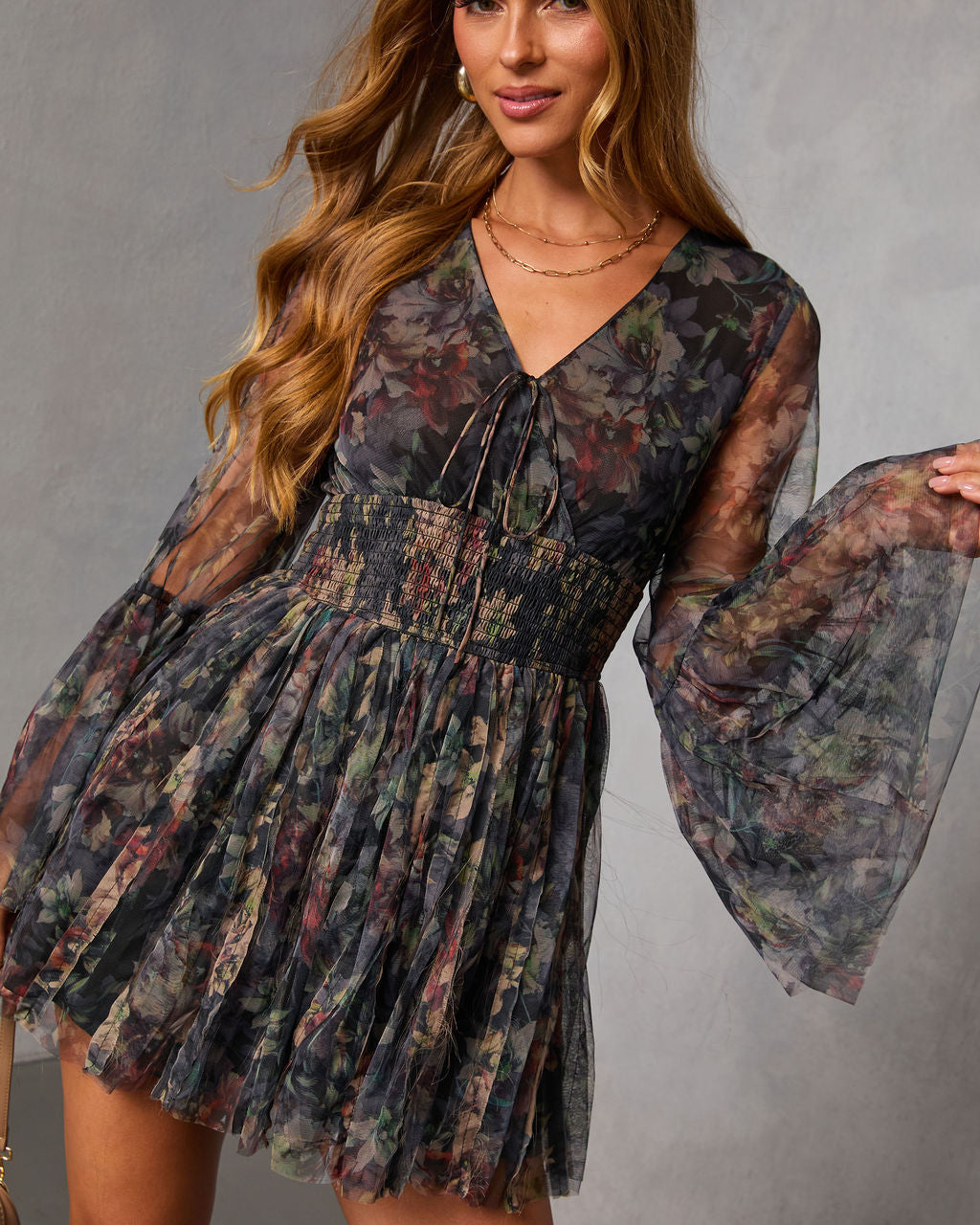 Dahliah Printed Fit And Flare Mini Dress