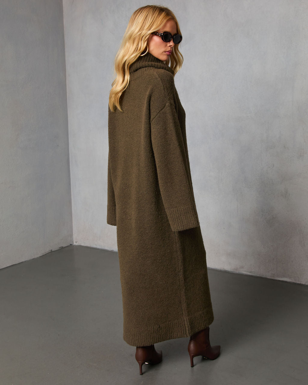 Roselle Turtleneck Midi Sweater Dress
